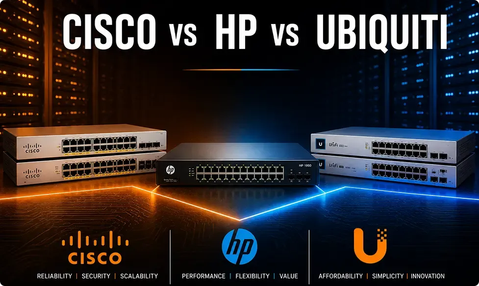 Cisco vs HP vs Ubiquiti Network Switches Comparison (2026)