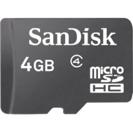 SDSDQ-004G - SanDisk 4GB Class 4 microSDHC Flash Memory Card