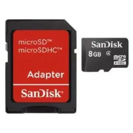 SDSDQM-008G-B35SA - SanDisk 8GB Class 4 microSDHC Flash Memory Card with Adapter