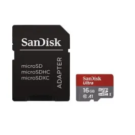 SDSQUAR-016G-GN6TA - SanDisk 16GB Ultra microSDHC UHS-I Class 10 Flash Memory Card with SD Adapter